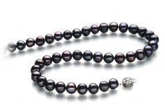 8-9mm di Perle Acqua Dolce Collana en Kaitlyn Nero