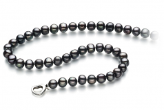 8-9mm di Perle Acqua Dolce Collana en Sinead Nero