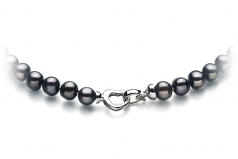 8-9mm di Perle Acqua Dolce Collana en Sinead Nero