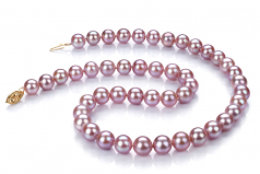 8.5-9mm di Perle Acqua Dolce Collana en Lavanda