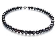 8-9mm di Perle Acqua Dolce Parure en Kaitlyn Nero