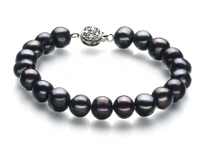 8-9mm di Perle Acqua Dolce Parure en Kaitlyn Nero