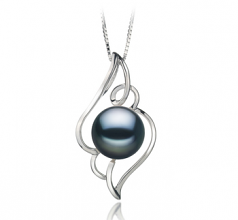 12-13mm di Perle Acqua Dolce Pendente en Hanna Nero