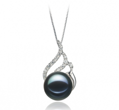 12-13mm di Perle Acqua Dolce Pendente en Tracy Nero