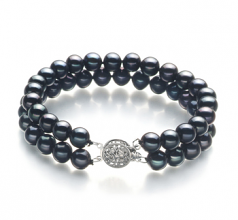 6-7mm di Perle Acqua Dolce Bracciale en Henrike Nero