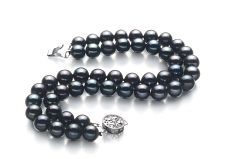 6-7mm di Perle Acqua Dolce Bracciale en Henrike Nero