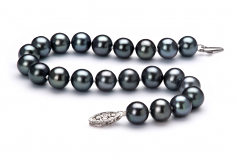 7.5-8.5mm AA Quality di Perle Acqua Dolce Bracciale in Nero