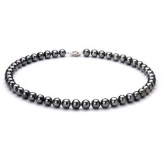 7.5-8.5mm di Perle Acqua Dolce Collana en Nero
