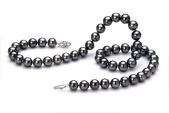 7.5-8.5mm di Perle Acqua Dolce Collana en Nero