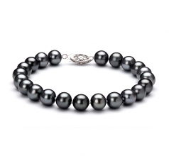 7.5-8.5mm di Perle Acqua Dolce Parure en Nero