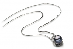 7-8mm di Perle Acqua Dolce Pendente en Claudia Nero