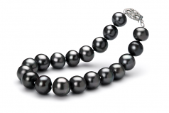 8.5-9mm di Perle Acqua Dolce Bracciale en Nero