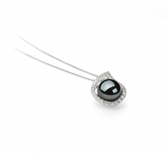 9-10mm di Perle Acqua Dolce Pendente en Isabella Nero
