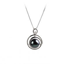 9-10mm di Perle Acqua Dolce Pendente en Kelly Nero