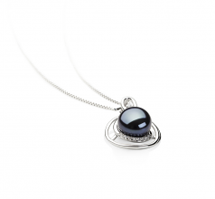 9-10mm di Perle Acqua Dolce Pendente en Kelly Nero