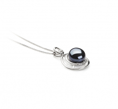 9-10mm di Perle Acqua Dolce Pendente en Kelly Nero