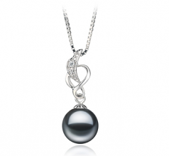 9-10mm di Perle Acqua Dolce Pendente en Naomi Nero