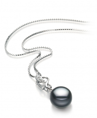 9-10mm di Perle Acqua Dolce Pendente en Naomi Nero