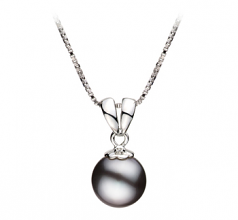 9-10mm di Perle Acqua Dolce Pendente en Sally Nero