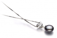 9-10mm di Perle Acqua Dolce Pendente en Sally Nero