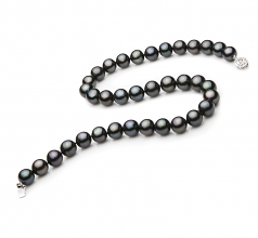 9.5-10.5mm AAA Quality di Perle Acqua Dolce Collana in Nero