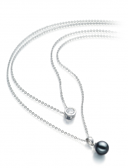 7-8mm di Perle Acqua Dolce Collana en Ramona Nero