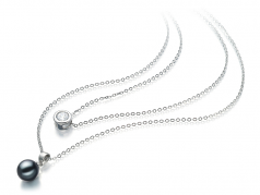 7-8mm di Perle Acqua Dolce Collana en Ramona Nero