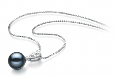 7-8mm di Perle Acqua Dolce Pendente en Daria Nero