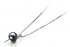 7-8mm di Perle Acqua Dolce Pendente en Destina Nero
