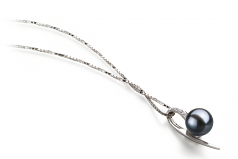 7-8mm di Perle Acqua Dolce Pendente en Destina Nero