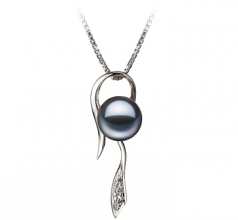 7-8mm di Perle Acqua Dolce Pendente en Jennifer Nero