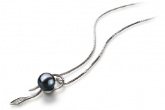 7-8mm di Perle Acqua Dolce Pendente en Jennifer Nero