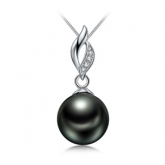 9-10mm Di Tahiti Pendente en Vita Nero