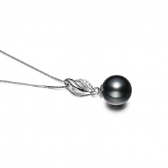 9-10mm Di Tahiti Pendente en Vita Nero