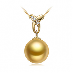 10-11mm Dei Mari del Sud Pendente en Monica Oro