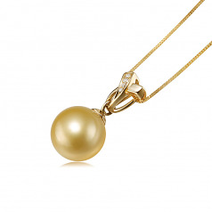 10-11mm Dei Mari del Sud Pendente en Monica Oro