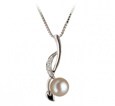 6-7mm Akoya Giapponese Pendente en Diana Bianco