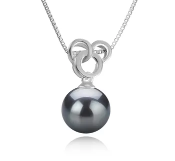 9-10mm Di Tahiti Pendente en Adelina Nero