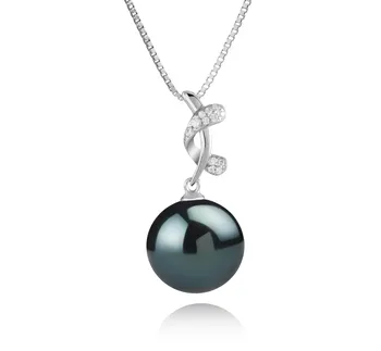 11-12mm Di Tahiti Pendente en Angie Nero