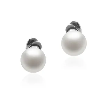 5-6mm di Perle Acqua Dolce Orecchini en Aria Bianco
