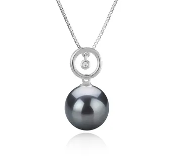 11-12mm Di Tahiti Pendente en Aurora Nero