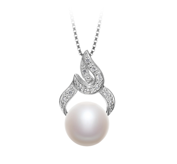 10-11mm di Perle Acqua Dolce Pendente en Bebra Bianco