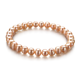 6-7mm A Quality di Perle Acqua Dolce Bracciale in Beatitudine Rosa