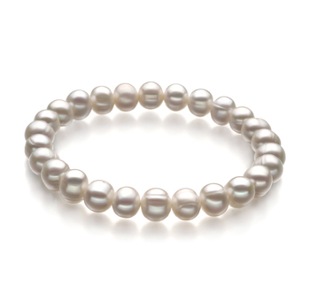 6-7mm A Quality di Perle Acqua Dolce Bracciale in Beatitudine Bianco