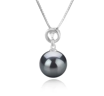 10-11mm Di Tahiti Pendente en Bonita Nero