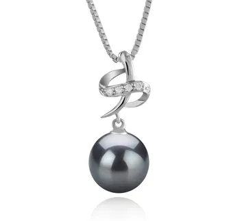 10-11mm Di Tahiti Pendente en Bridget Nero