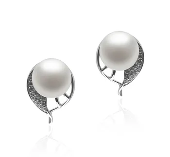 7-8mm di Perle Acqua Dolce Orecchini en Carina Bianco