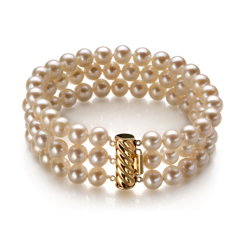 6-7mm di Perle Acqua Dolce Bracciale en Dianna Bianco