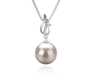 9-10mm di Perle Acqua Dolce Pendente en Edna Bianco