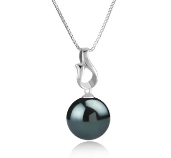 11-12mm Di Tahiti Pendente en Elin Nero